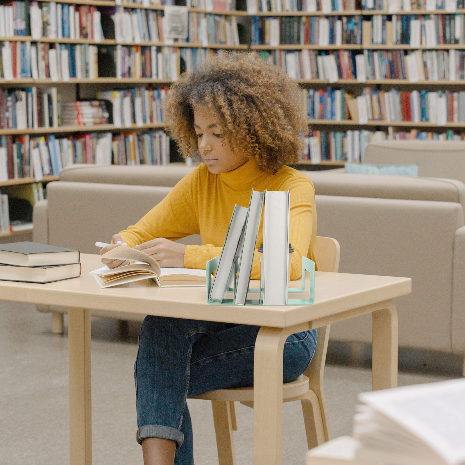 Magazine Holder Rack - Organizador de livros para secretária, com