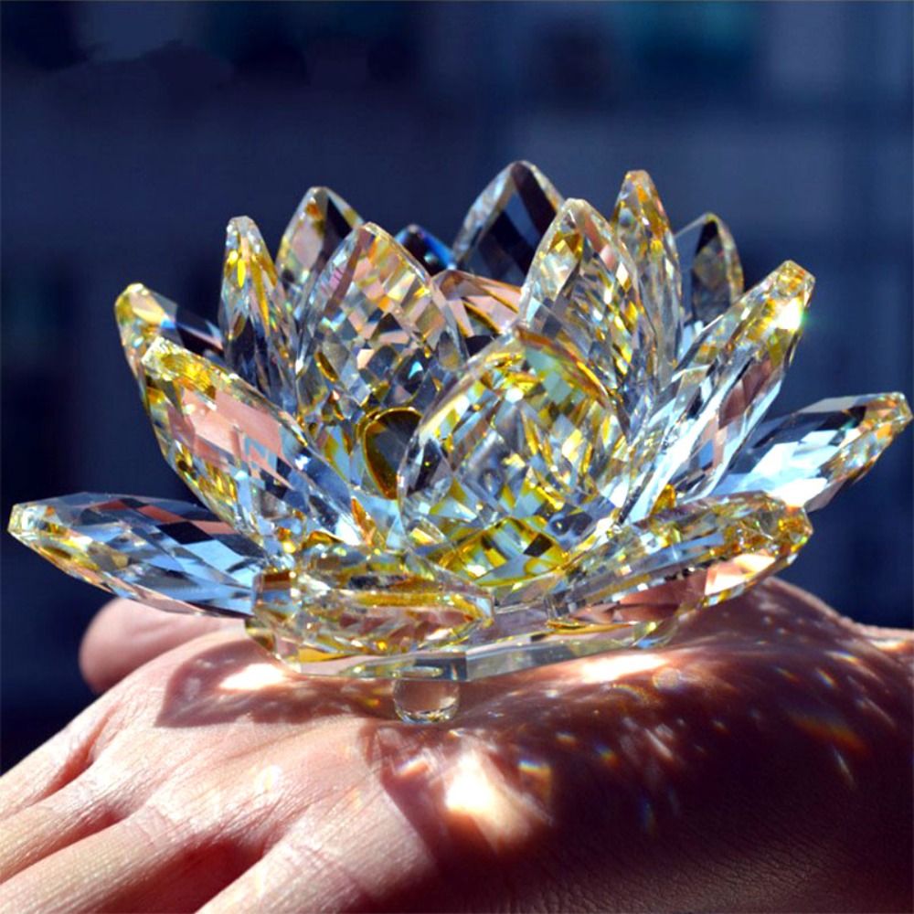 Estatueta De Flor De Lótus De  - Paper Weight Crystal avaliação e preço