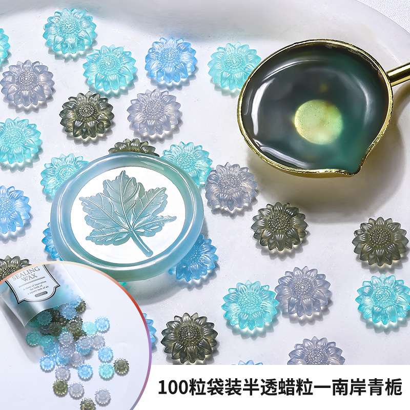 100 pçs translúcido girassol c - Wax Seal Stamp Set avaliação e preço