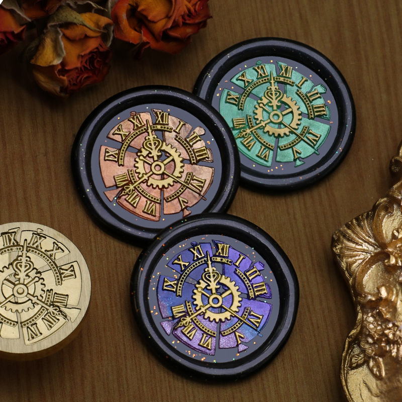Relógio retrô carimbo de cera  - Wax Seal Stamp Set avaliação e preço
